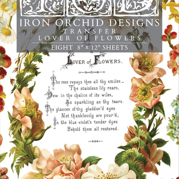 Lover of Flowers Transfer by IOD - Iron Orchid Designs