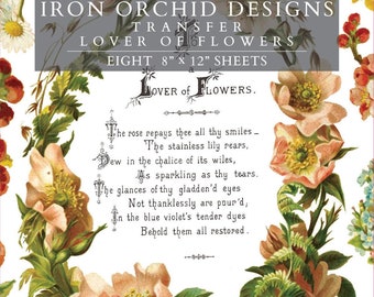 Lover of Flowers Transfer by IOD - Iron Orchid Designs