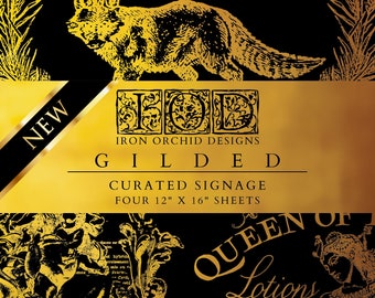 May include: A gold and black digital download for printable signage. The design features a vintage illustration of a woman with the text "Queen of Lotions" and "The most discerning women wear Queen of the Nile products. Do not accept..."