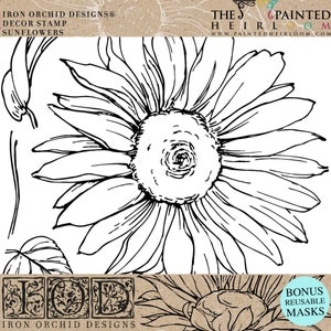 Sunflowers Decor Stamp by Iron Orchid Designs