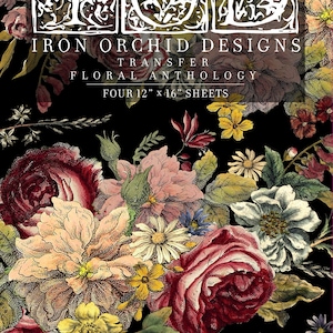 Floral Anthology Transfer Set (pad of Four 12&quot;x16&quot; sheets) by IOD - Iron Orchid Designs