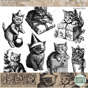 Christmas Kitties Stamp (2023 Limited Release) by IOD - Iron Orchid Designs