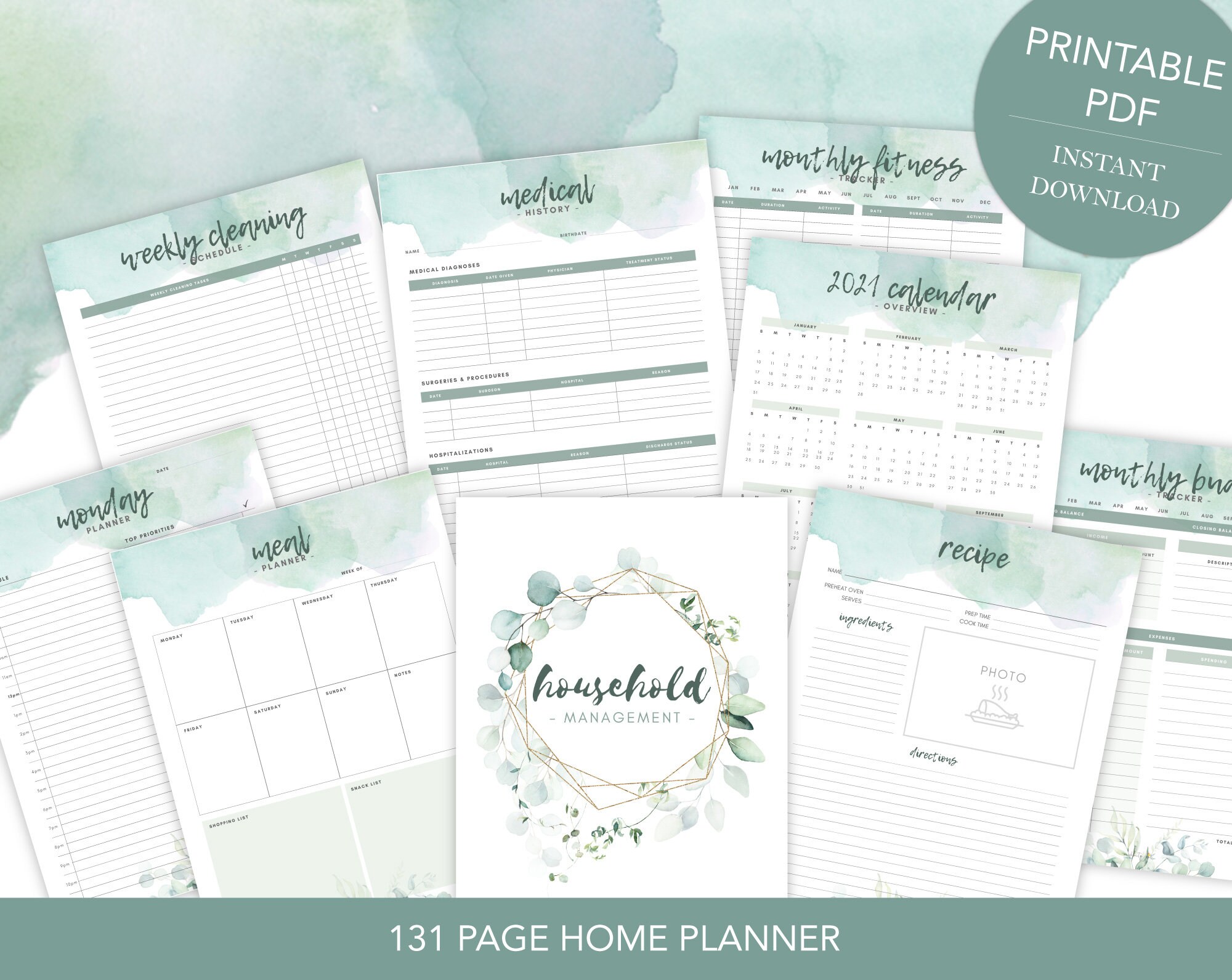 Ultimate Home Management Planner Printable, Household Management Kit,…