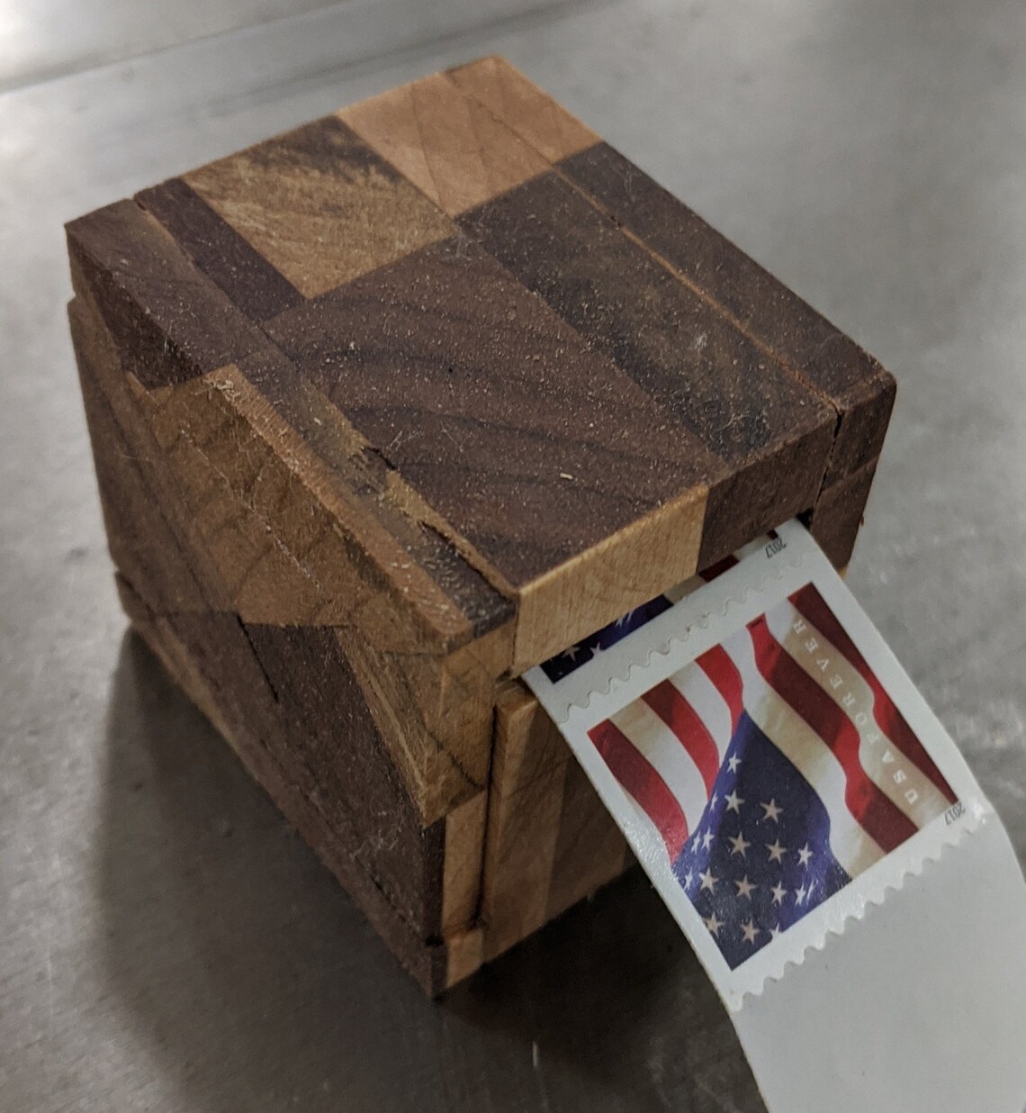 Handcrafted wood stamp box Etsy