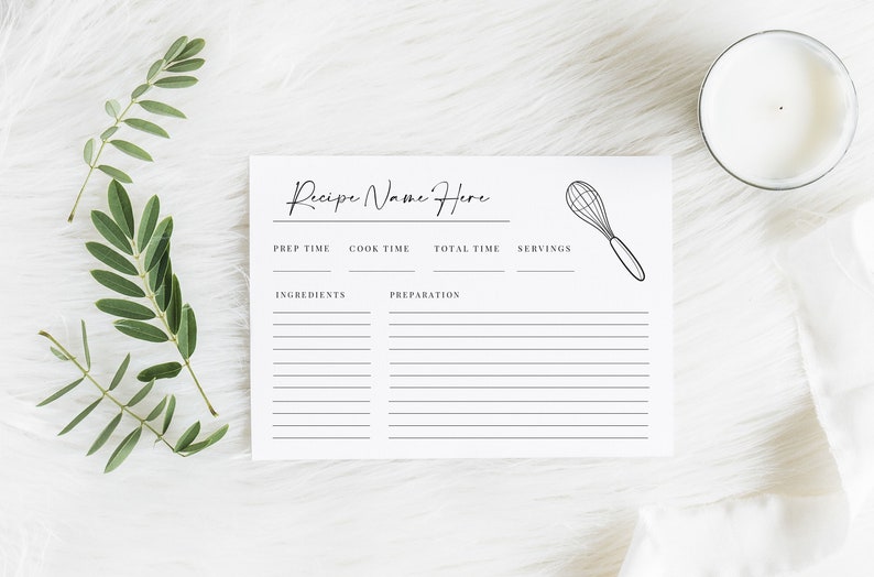 Recipe Card Template 5x7 Recipe Card Recipe Book Etsy