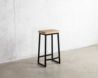 Modern Steel Reclaimed Stool