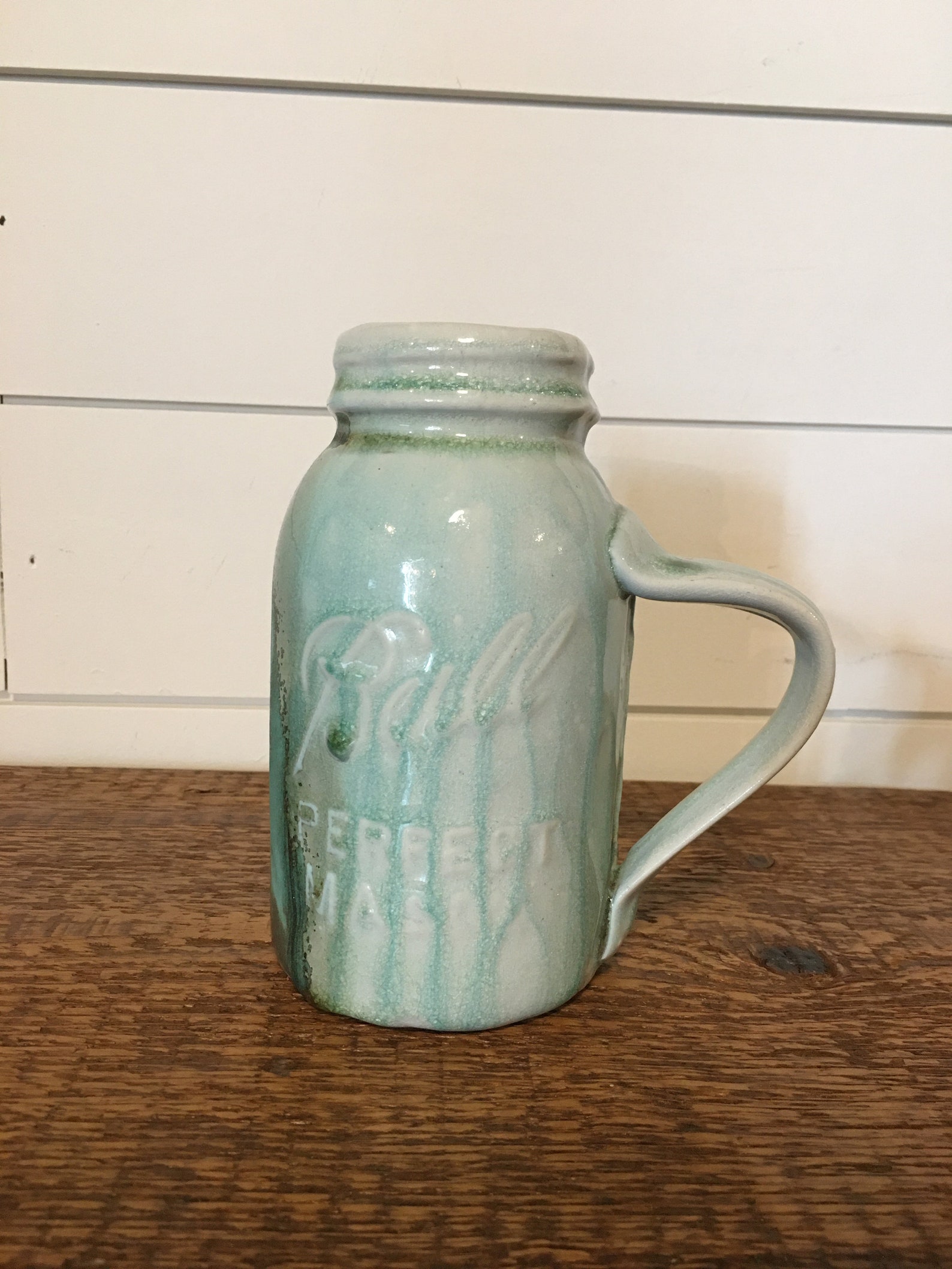 Ball Jar Drinking Jar Coffee Mug Wood Fired Ball Ceramic Etsy