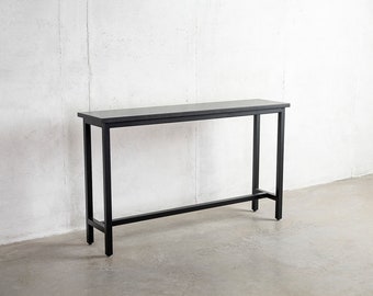 Transitional Steel Hardwood Sofa Table