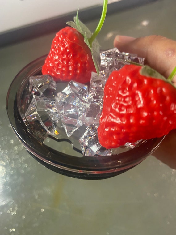 3D Ice Tumbler, Fake Ice Topper Tumblers,strawberry Wine Ice