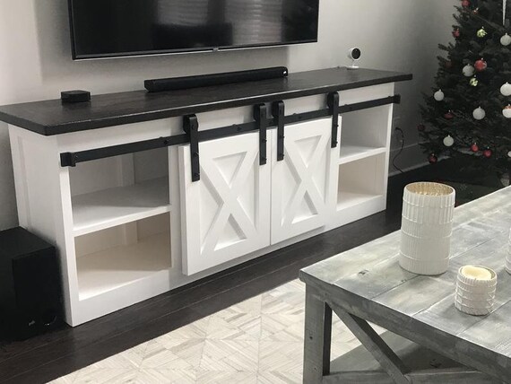 TV Console free Shipping tv Stand entertainment Center barn Door media Stand media Hutch sliding Doors side Board buffet entry Table hutch Etsy Canada