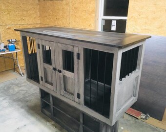 Dog Kennel,Free Shipping, pet, tv console, double, furniture Fully Assembled