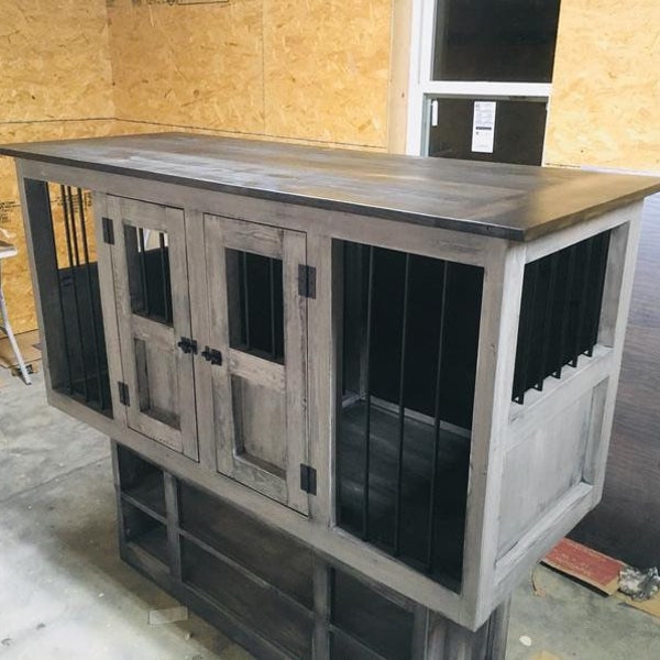 Dog Kennel,Free Shipping, pet, tv console, double, furniture Fully Assembled