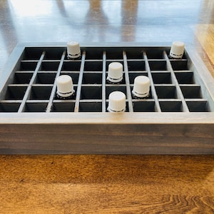 Wood oil tray, holds 40 15ml bottles, nail polish, natural, storage