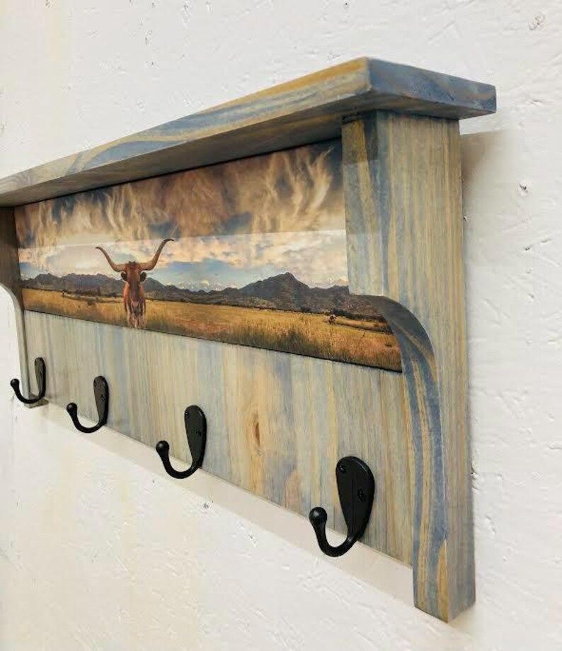Western Coat Rack, Long Horn, Cattle, Farmer, Ranch, Storage - Etsy