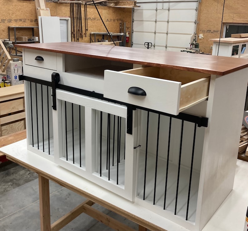 Dog Kennel Tv Console Barn Doors Entertainment Center Tv Etsy