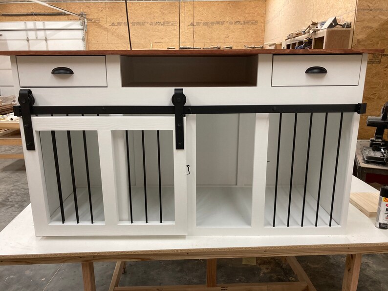Dog Kennel Tv Console Barn Doors Entertainment Center Tv Etsy