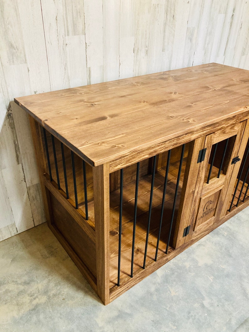 Wood Dog Kennel Dog Kennel Tv Console Tv Stand Etsy