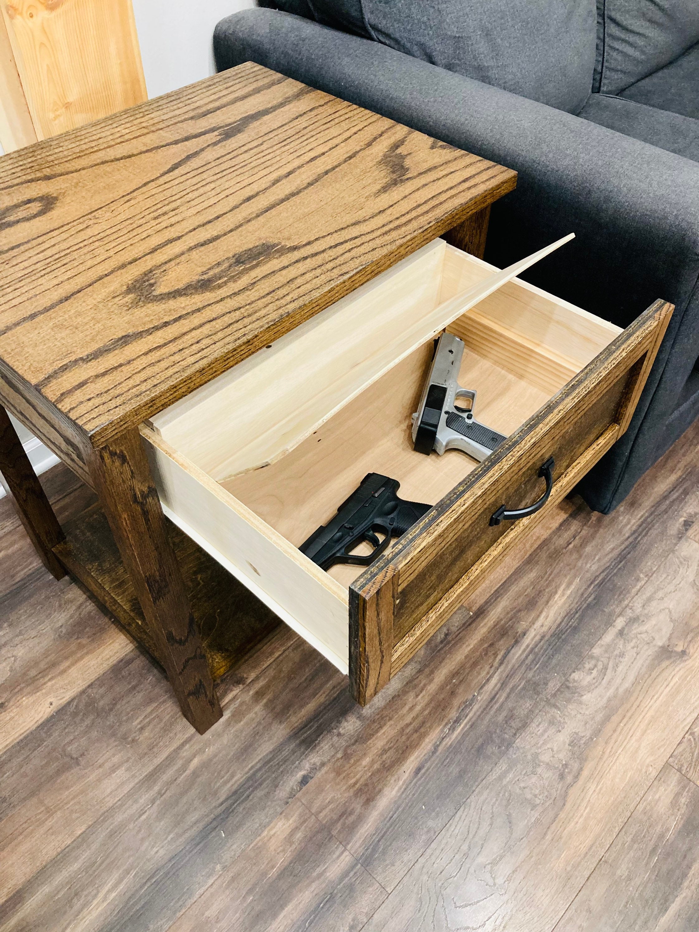 Night Stand Hidden Storage Gun Storage End Table Side Etsy