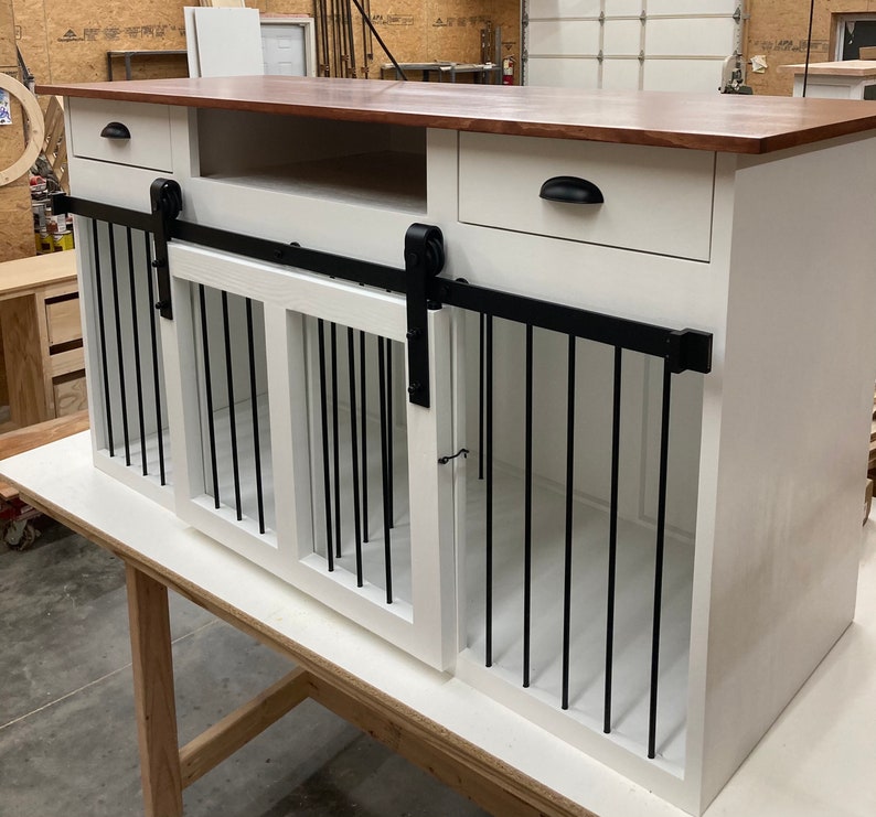 Dog Kennel Tv Console Barn Doors Entertainment Center Tv Etsy