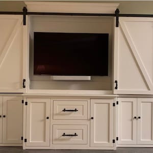 Barn door media center deals