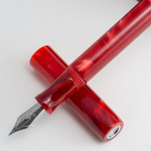 Ruby Flare - Bespoke, Handcrafted Fountain Pen with Jowo #6 nib (EF, F, M, or B), luxury writing gift for collectors