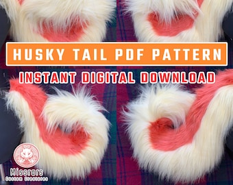 PDF PATTERN Husky Fursuit Tail - Digital Download - Instruction INCLUDED