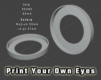Basic Round/Oval Follow-me Fursuit Eyes stls - Digital Download - PRINT YOUR OWN