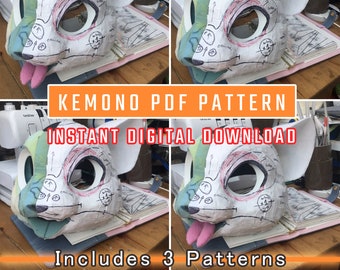 PDF PATTERN - Official Catexfish FISK Kemono Fursuit Head Base - Digital Download - Pattern Only