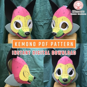 PDF PATTERN Canine Kemono &#39;CHAI&#39; Fursuit Head Base - Digital Download - Pattern Only