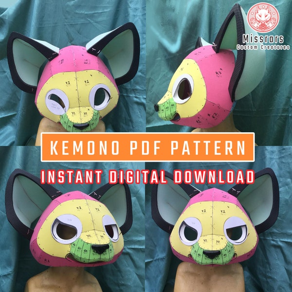 PDF PATTERN Generic Kemono 'CHUU' Fursuit Head Base - Digital Download - Pattern Only