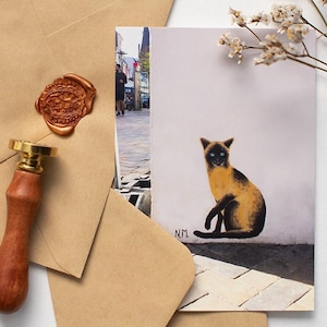 Postkarte - Siamkatze  / Streetart Flensburg / By Streetartist N.M. / DIN A6