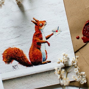 Postkarte -  Streetart - Eichhörnchen | Squirrel  | By Streetartist N.M. | DIN A6