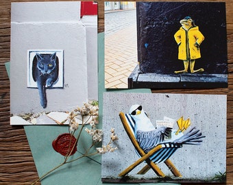 Postcard set street art Flensburg - Summer Edition 3 pieces / format DIN A6 / by the artist N.M: