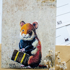 Postkarte - Streetart Hamster  / Feldhamster / by Street Artist N.M. / DIN A6