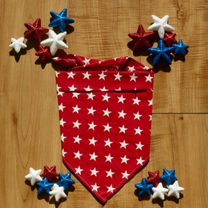 Red Stars, stars dog bandana, 4th of July dog bandana, patriotic dog bandana, Independence Day, patriotic cat bandana, stars cat bandana