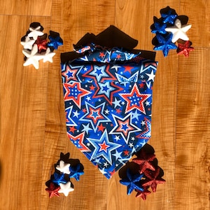 Red White & True dog bandana, stars dog bandana, stars cat bandana, 4th of July dog bandana, Independence Day dog bandana, Fourth of July