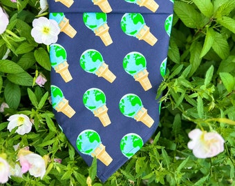 Global warming, global warming dog bandana, global warming cat bandana, ice cream cone dog bandana, ice cream cone cat bandana, save earth