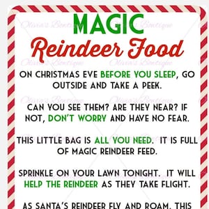 Reindeer Food Poem & Recipe