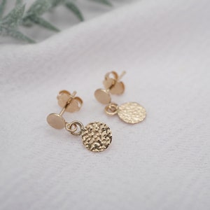 14kt Gold filled Hammered Earrings, gold Earrings, Vintage Drop Earrings, dangle earrings, initial earrings, personalized, hammered