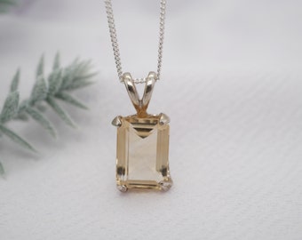 Handmade Sterling Silver Citrine Necklace, November Birthstone
