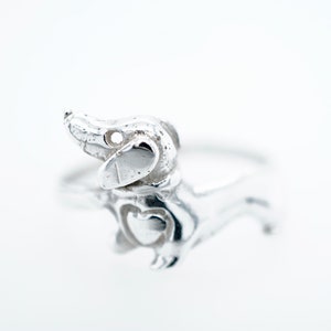 Handmade Sterling Silver Puppy Ring