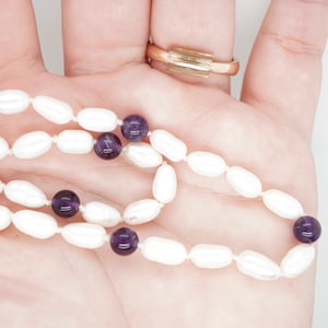 Handmade Freshwater Pearl and Amethyst Necklace