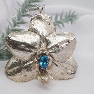 Handmade sterling silver orchid flower necklace, orchid jewelry, bridesmaids gifts, Mother’s Day gift, vintage necklace, silver flower