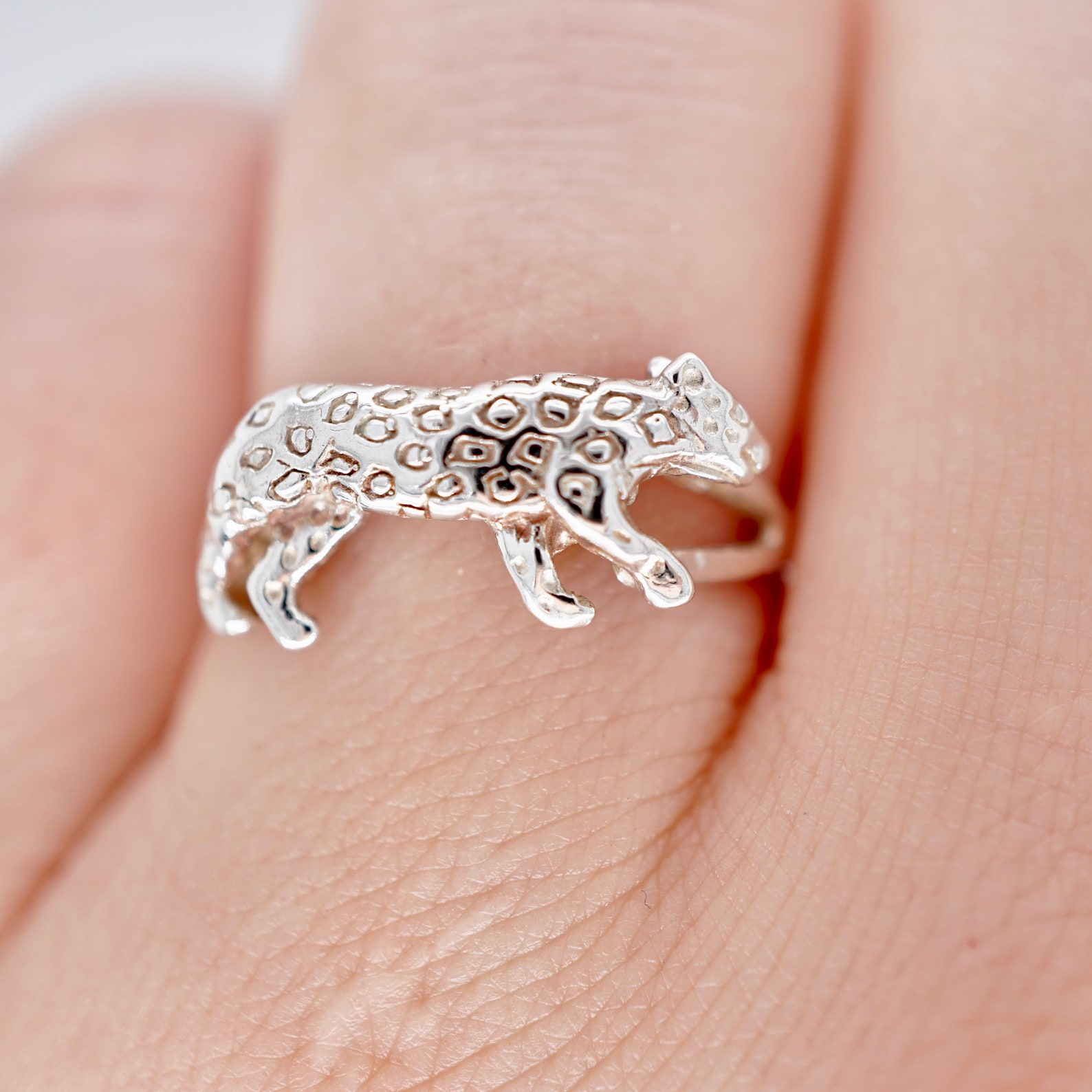 Handmade Sterling Silver Leopard Ring Etsy