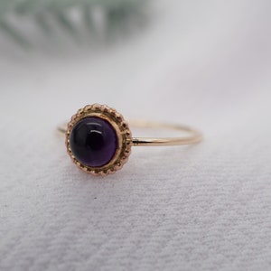 Purple amethyst ring, 14kt Gold filled, American made, engagement ring, purple amethyst, sapphire, February birthstone