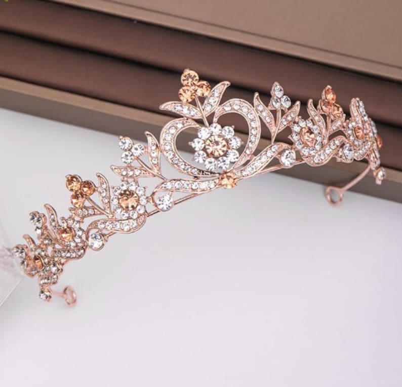 Hair Accessories Wedding Tiara Rose Gold Luxury Crown Jeweled crown