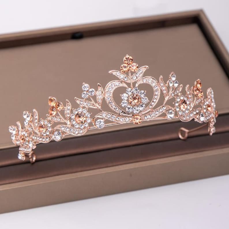 Hair Accessories Wedding Tiara Rose Gold Luxury Crown Jeweled crown