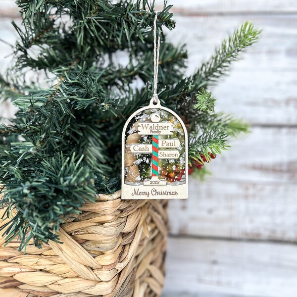 North Pole Personalized Family Christmas Ornament 2023 | Personalized Ornament | Family Ornament