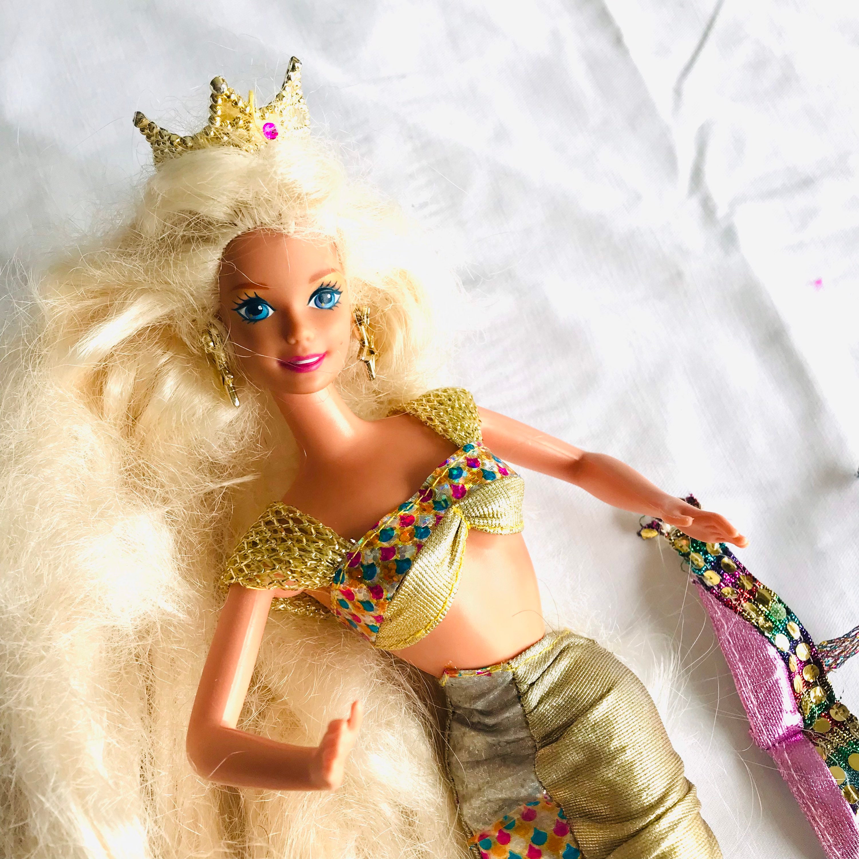 motor Kosciuszko Veroveraar 1995 Jewel Hair Mermaid Barbie Doll Crown Earrings 1/2 - Etsy