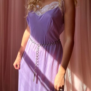 1960s lavender lace slip dress